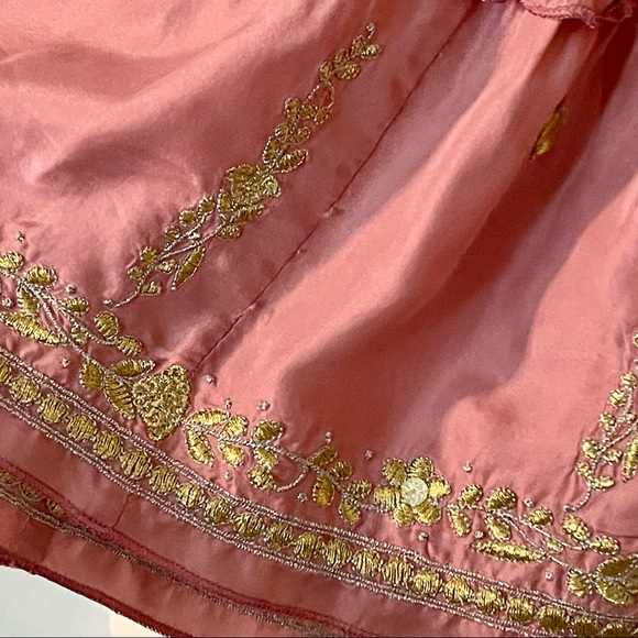 Vintage Y2K Silk Rangoon Skirt with Gold Details - Picture 7 of 11